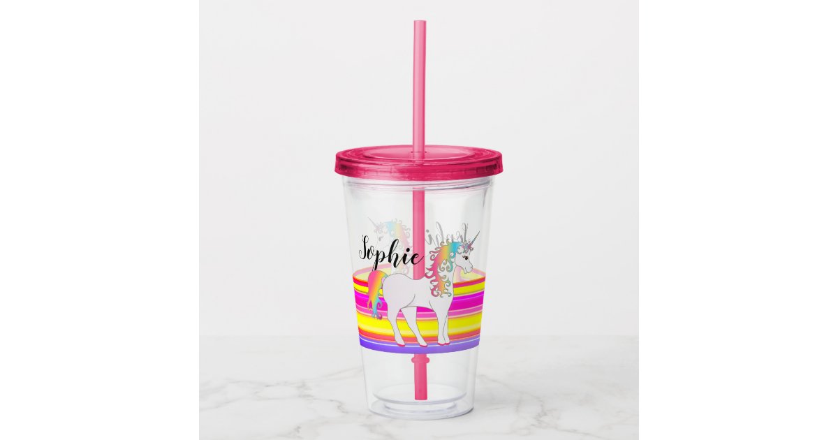 Silver Buffalo 16oz. Acrylic Travel Tumbler Straw