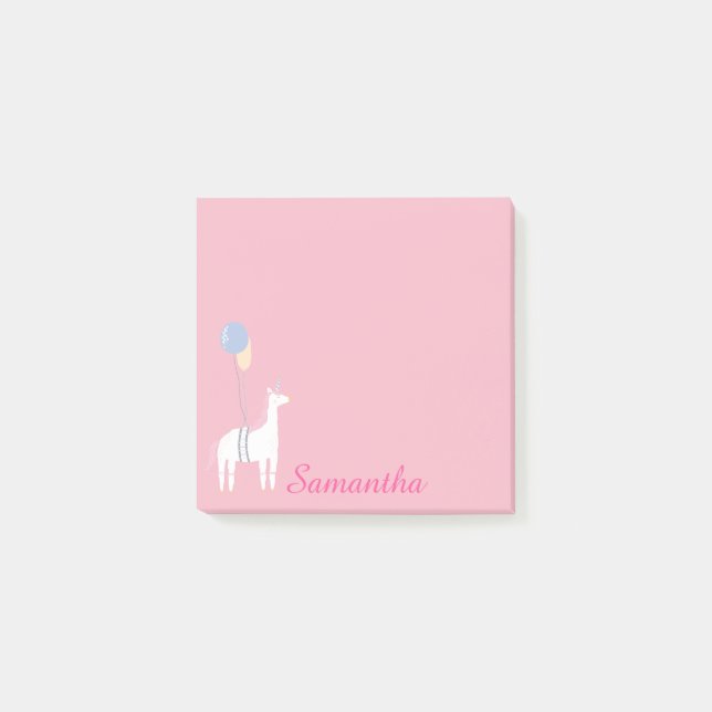 Personalized Unicorn with Balloons Notes (Front)