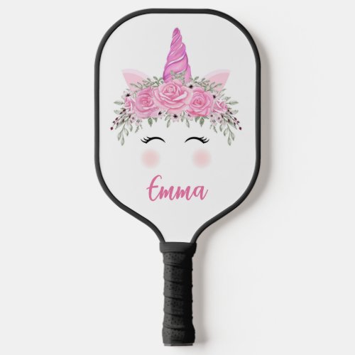 Personalized Unicorn  With Pink Name Pickleball Paddle