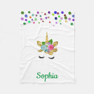 Personalized Unicorn with Pony Fleece Blanket