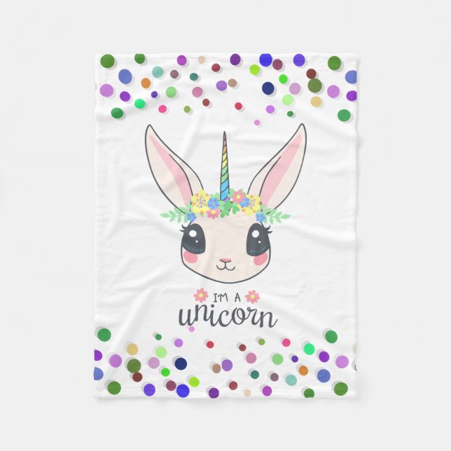 Personalized Unicorn with Pony Fleece Blanket (Front)