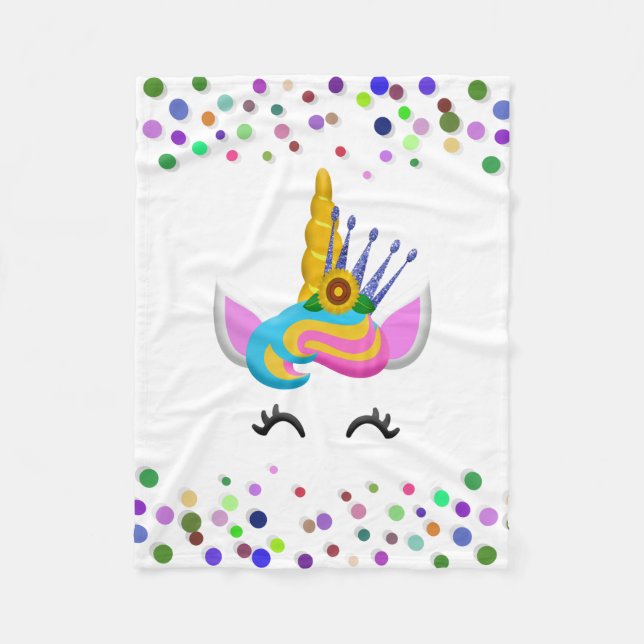 Personalized Unicorn with Pony Fleece Blanket (Front)