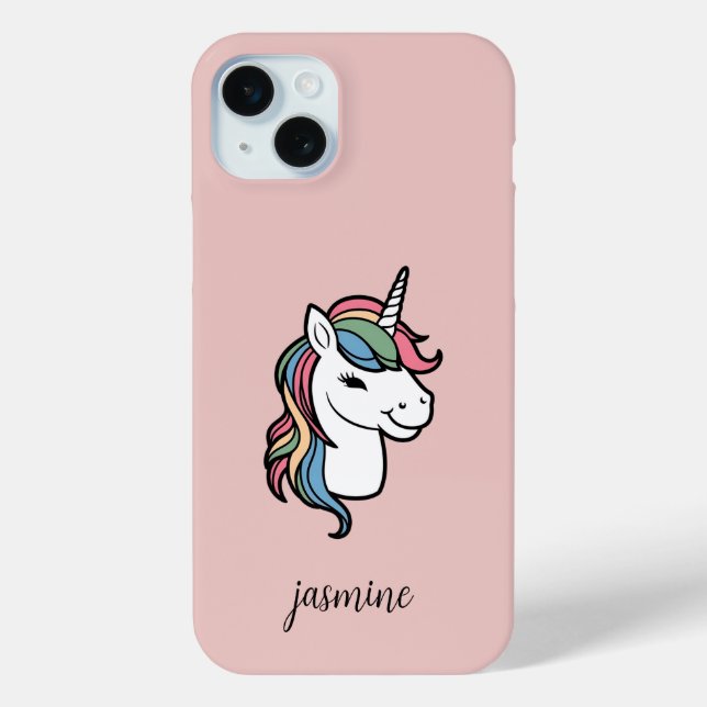 Personalized Unicorn with Rainbow Mane Case-Mate iPhone Case (Back)