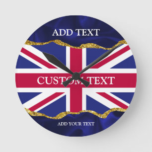 Personalized Union Flag Wall Mounted Time Keeper Round Clock