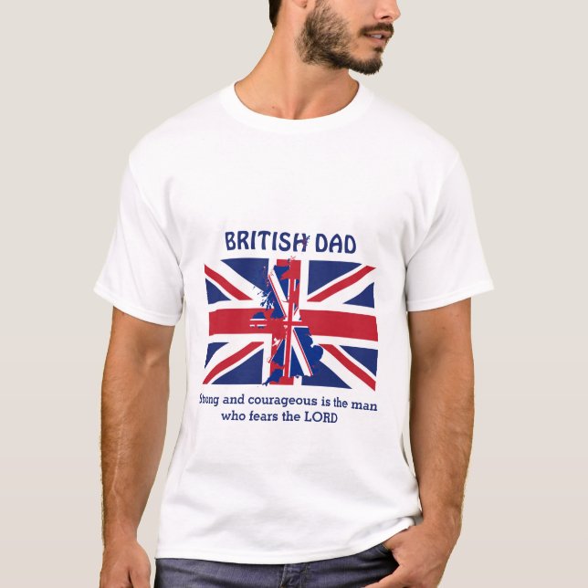 Personalized UNION JACK British Dad T-Shirt (Front)