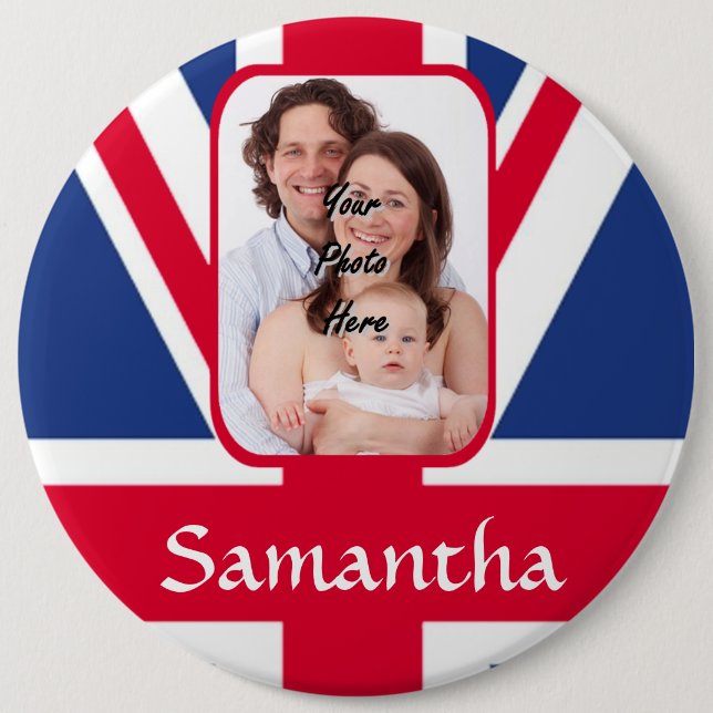 Personalized union jack button (Front)