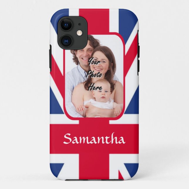 Personalized union jack Case-Mate iPhone case (Back)