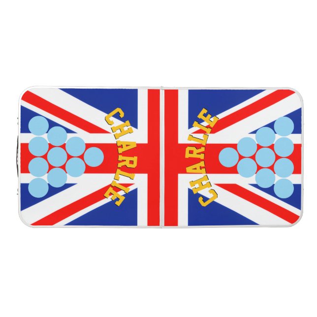 Personalized Union Jack Flag British Beer Pong Table (Top)