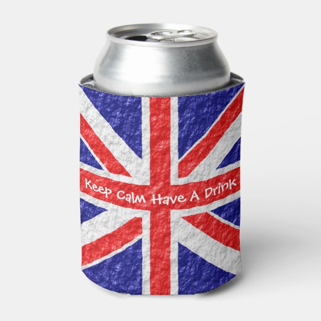 Personalized Union Jack Flag Design Can Cooler (Can Front)
