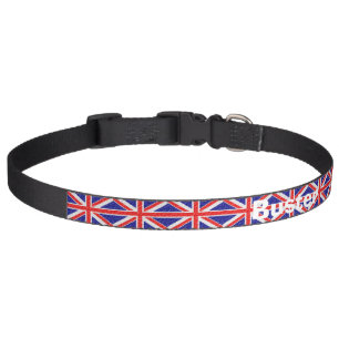 Personalized Union Jack Flag Design Pet Collar