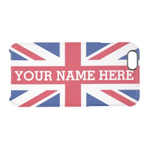 Personalized Union Jack Flag Clear iPhone 66S Case