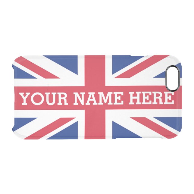Personalized Union Jack Flag Uncommon iPhone Case (Back Horizontal)