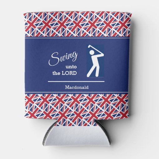 Personalized UNION JACK Golf Can Cooler Zazzle