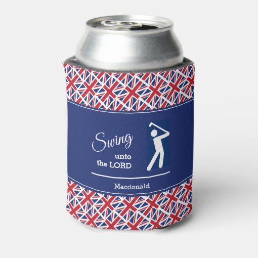 Personalized UNION JACK Golf Can Cooler Zazzle