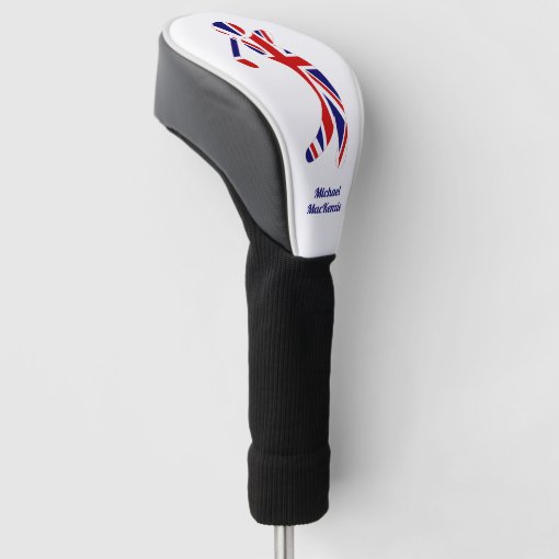 Personalized Union Jack Golfer Silhouette Golf Head Cover Zazzle