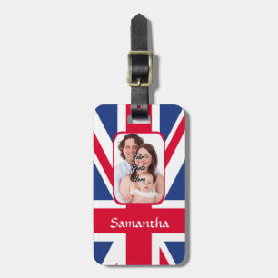 Personalized union jack luggage tag