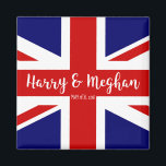 Personalized Union Jack | Royal Wedding Magnet<br><div class="desc">NewParkLane - Royal Wedding Magnet to commemorate the Royal Wedding, with the British Flag - the UnionJack - and ' Harry & Meghan' in elegant script typography. The perfect souvenir of this historic event! Also easy to customize in Zazzle with your own text for a personalized design. All text styles,...</div>