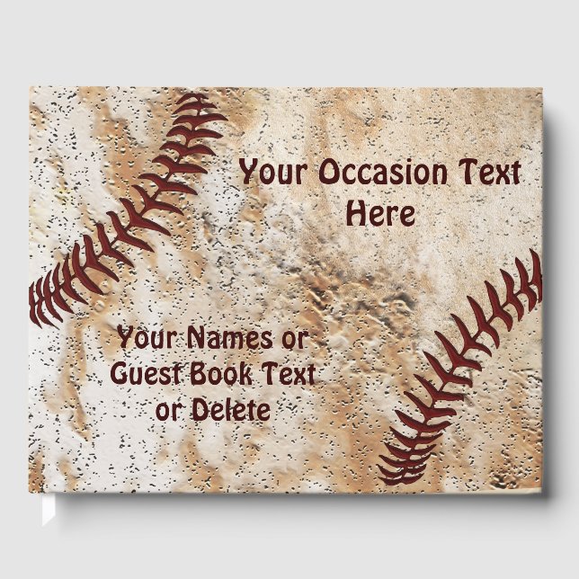 Personalized Unique Baseball Guest Book (Front)