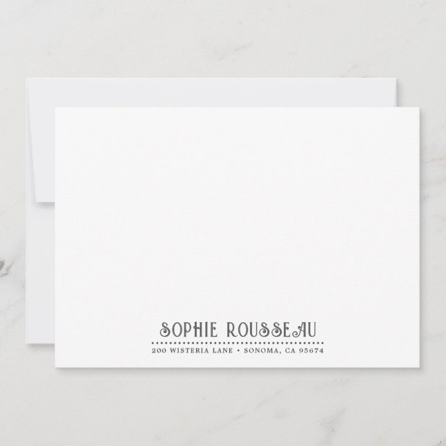 Personalized Unique Decorative Typography Note Card (Front)