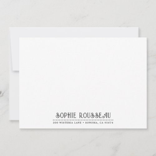 Personalized Unique Decorative Typography Note Card