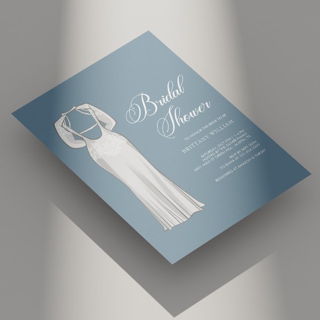 Personalized Unique Dusty Blue Bridal Shower Invitation (Personalized Unique Dusty Blue Bridal Shower Invitation)
