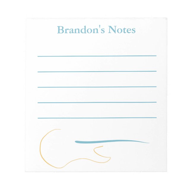 Personalized Unique Gifts For Guitar Lovers Notepad (Front)