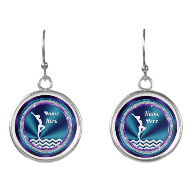 Personalized Unique, Gymnastics Earrings (Front)
