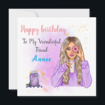 Personalized Unique Name Birthday Card fo Friend<br><div class="desc">To make this card special, you could start by choosing a unique and memorable design. Perhaps you could include a favorite photo of you and your friend, or use their favorite colors and patterns in the design. Next, add a heartfelt message that is tailored specifically to your friend. Think about...</div>