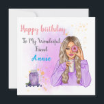 Personalized Unique Name Birthday Card fo Friend<br><div class="desc">To make this card special, you could start by choosing a unique and memorable design. Perhaps you could include a favorite photo of you and your friend, or use their favorite colors and patterns in the design. Next, add a heartfelt message that is tailored specifically to your friend. Think about...</div>