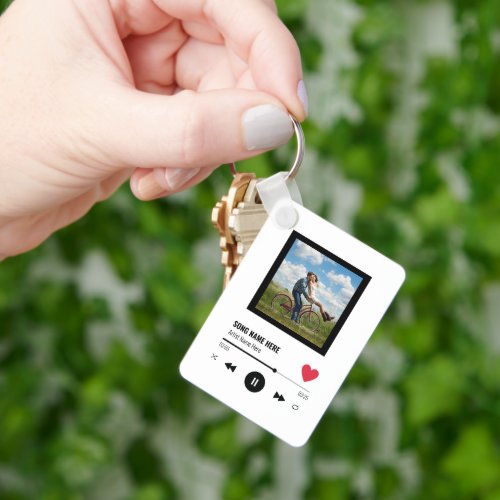 Personalized Unique Photo Our Song Couples Gift Keychain