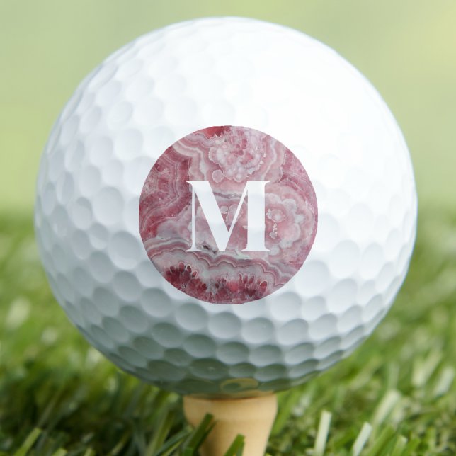 Personalized Unique Pink Monogram Golf Balls (Personalized Stylish Pink Initial Monogram Golf Balls)