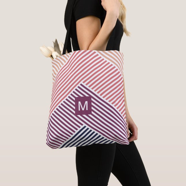 Personalized Unique Simple Stripes Art Pattern Tote Bag (Close Up)