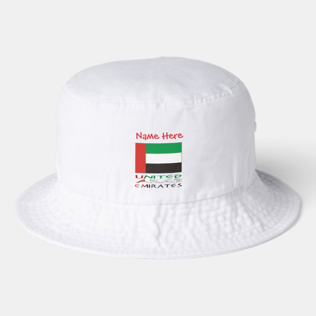 Personalized United Arab Emirates Flag Bucket Hat (Front)