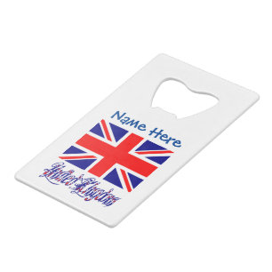 Personalized United Kingdom Flag Heritage Credit Card Bottle Opener