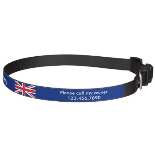 Personalized United Kingdom flag Pet Collar