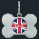 Personalized United Kingdom flag Pet Name Tag<br><div class="desc">Personalized United Kingdom flag</div>