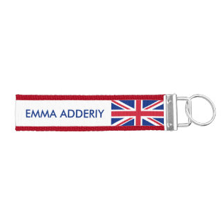 Personalized United Kingdom flag Wrist Keychain