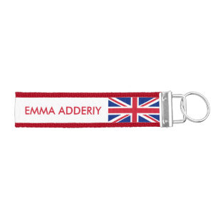 Personalized United Kingdom flag Wrist Keychain