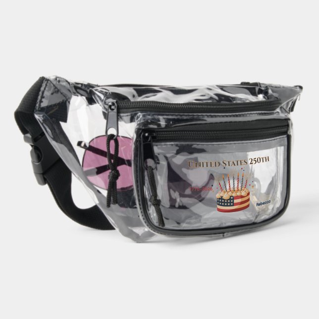 Personalized United States 250th Cake Art Clear Fanny Pack (Right)