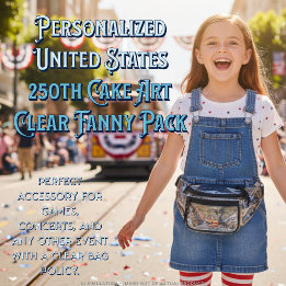 Personalized United States 250th Cake Art Clear Fanny Pack