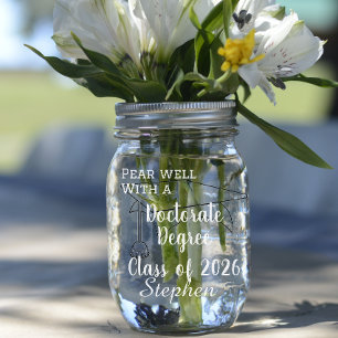 Personalized university doctorates graduate  mason jar
