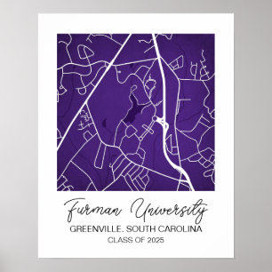 Personalized University Map, custom map, college c Poster