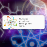 Personalized UP AND ATOM Science Address Label<br><div class="desc">Cool,  trendy science inspired address label stickers designed as a gift for all scientists,  science teachers,  science students,  in short,  any science geek in your life (and that includes you)! Designed by Thisisnotme©</div>