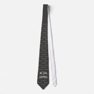 Personalized up to 5 Names Gray Stripe Grandpa Neck Tie