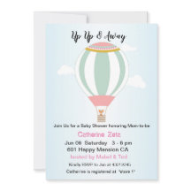 Personalized Up Up Hot Air Balloon Baby Shower