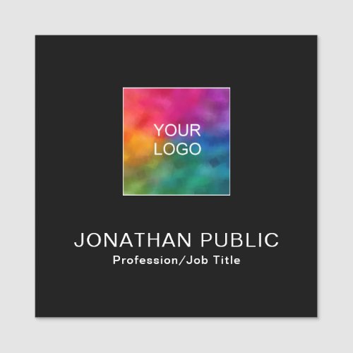 Personalized Upload Add Your Logo Here Modern Name Tag