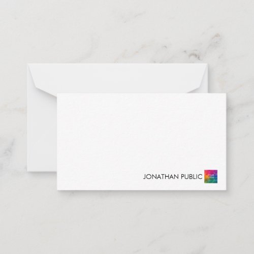Personalized Upload Company Logo Here Your Name Note Card