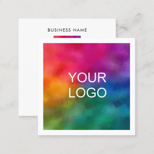 Personalized Upload Your Business Company Logo Square Business Card