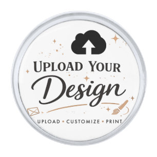 Personalized Upload Your Design Logo Silver Finish Lapel Pin