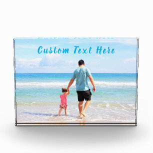 Personalized Upload Your Photo Block Custom Text